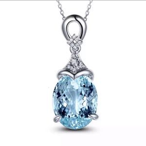 Jewelry - Aquamarine Sterling Silver CZ Necklace Jewelry - Aquamarine Sterling Silver CZ Necklace